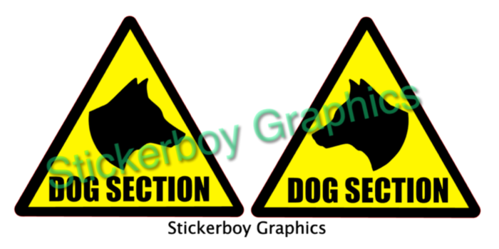 Dog section triangle warning signs