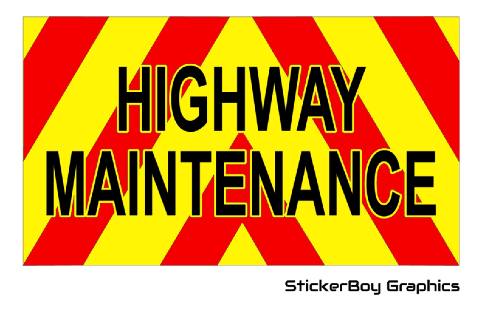 FLOURESCENT Highway Maintenance Sign Sticker with chevrons 1200mm x 100mm 