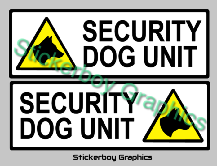 Security dog unit sign white