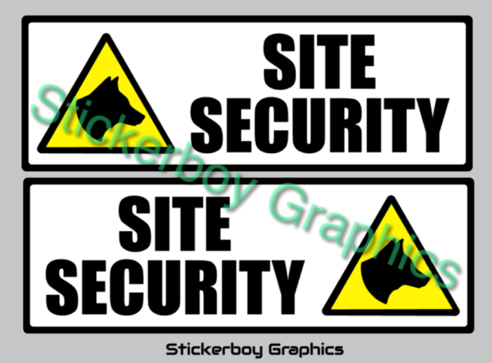 Site security dog sign white