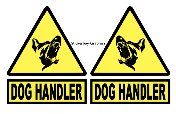 Barking Dog Handler triangle warning sign