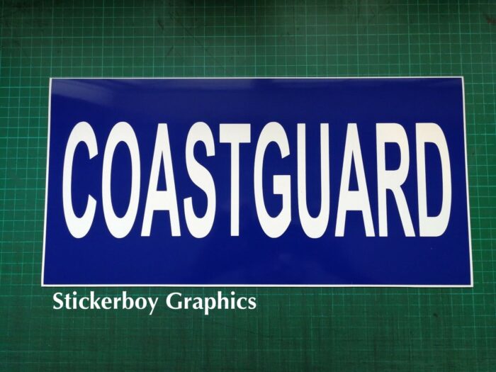 Coastguard white and blue sign