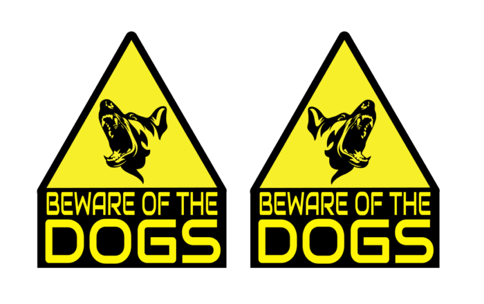 Beware of the dogs triangle