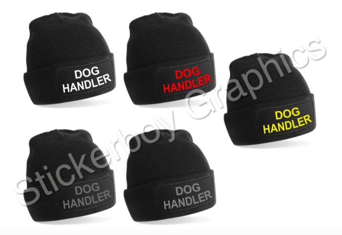 Dog Handler Black Beanie Hat