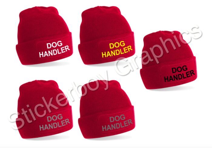 Dog Handler Red Beanie Hat