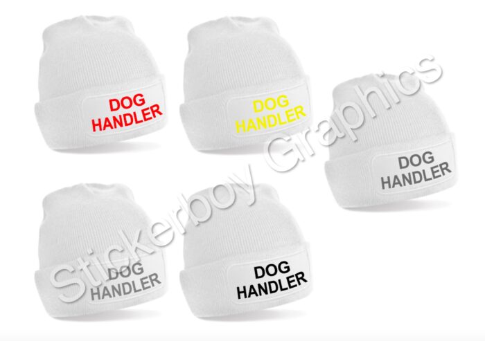 Dog Handler White Beanie Hat