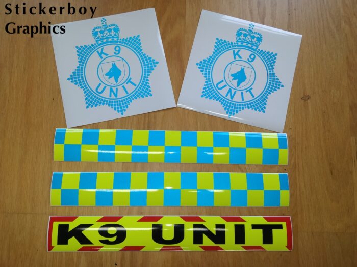 K9 Unit emblem with battenberg and chevron strips set of 5