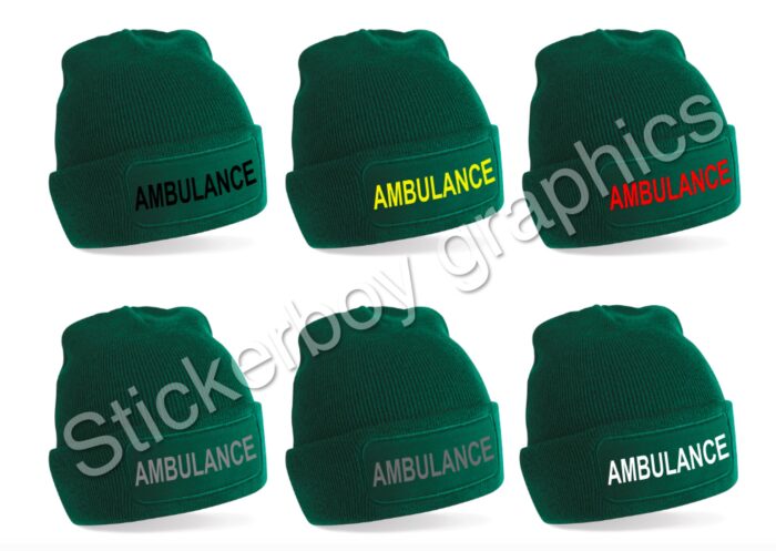 Ambulance green beanie hat
