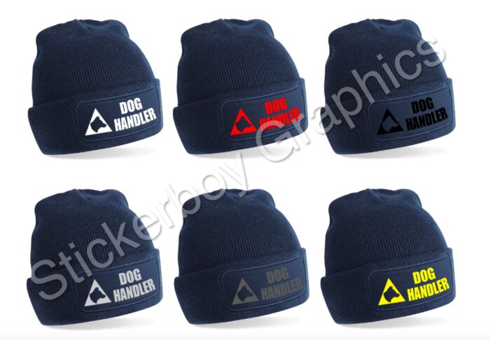 Dog Handler with triangle beanie hat