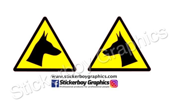 Doberman triangle warning sign