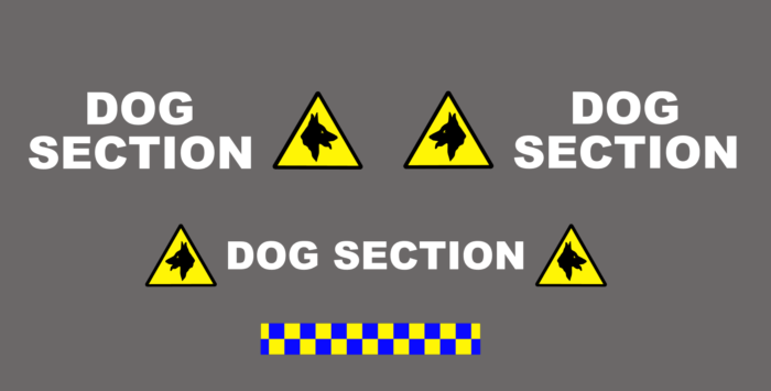 Dog section and triangle warning