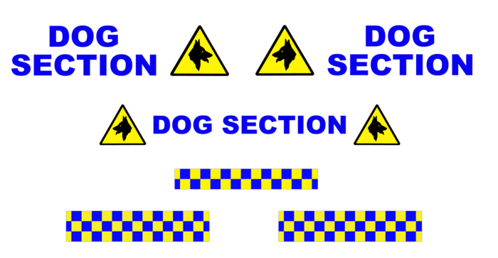 Dog section and triangle warning