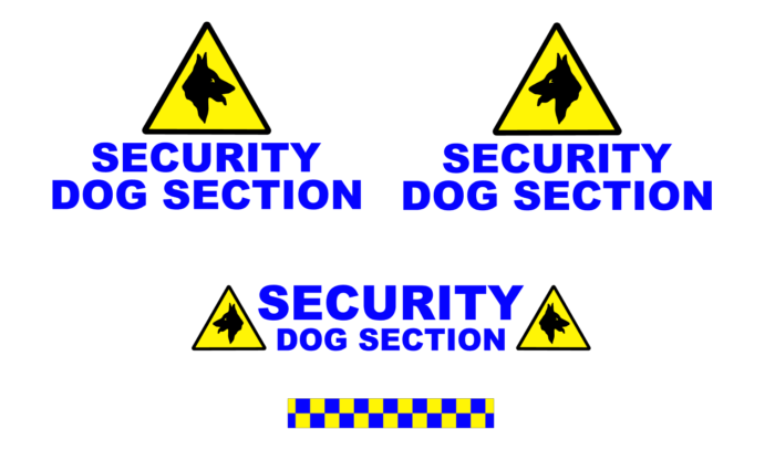 security dog section with triangle