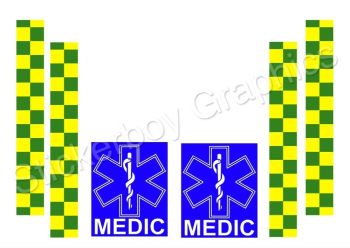 medic and star of life with battenberg strips set of 6