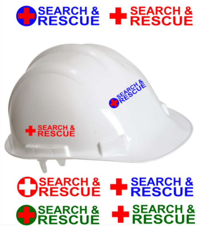 Search and rescue helmet stickers