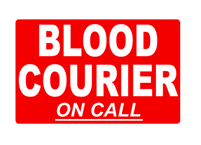 Blood courier on call dash card