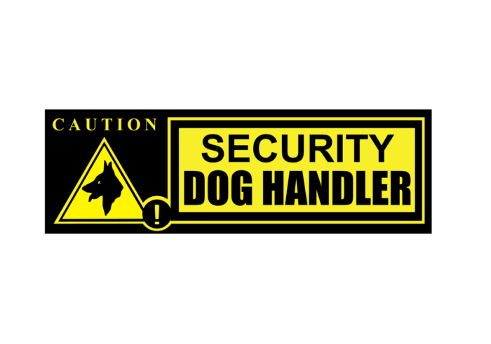 Caution Security dog handler 560