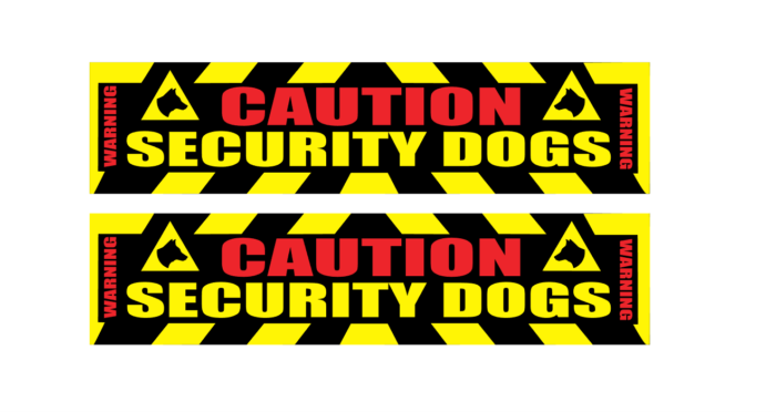 Caution dog handler warning sign